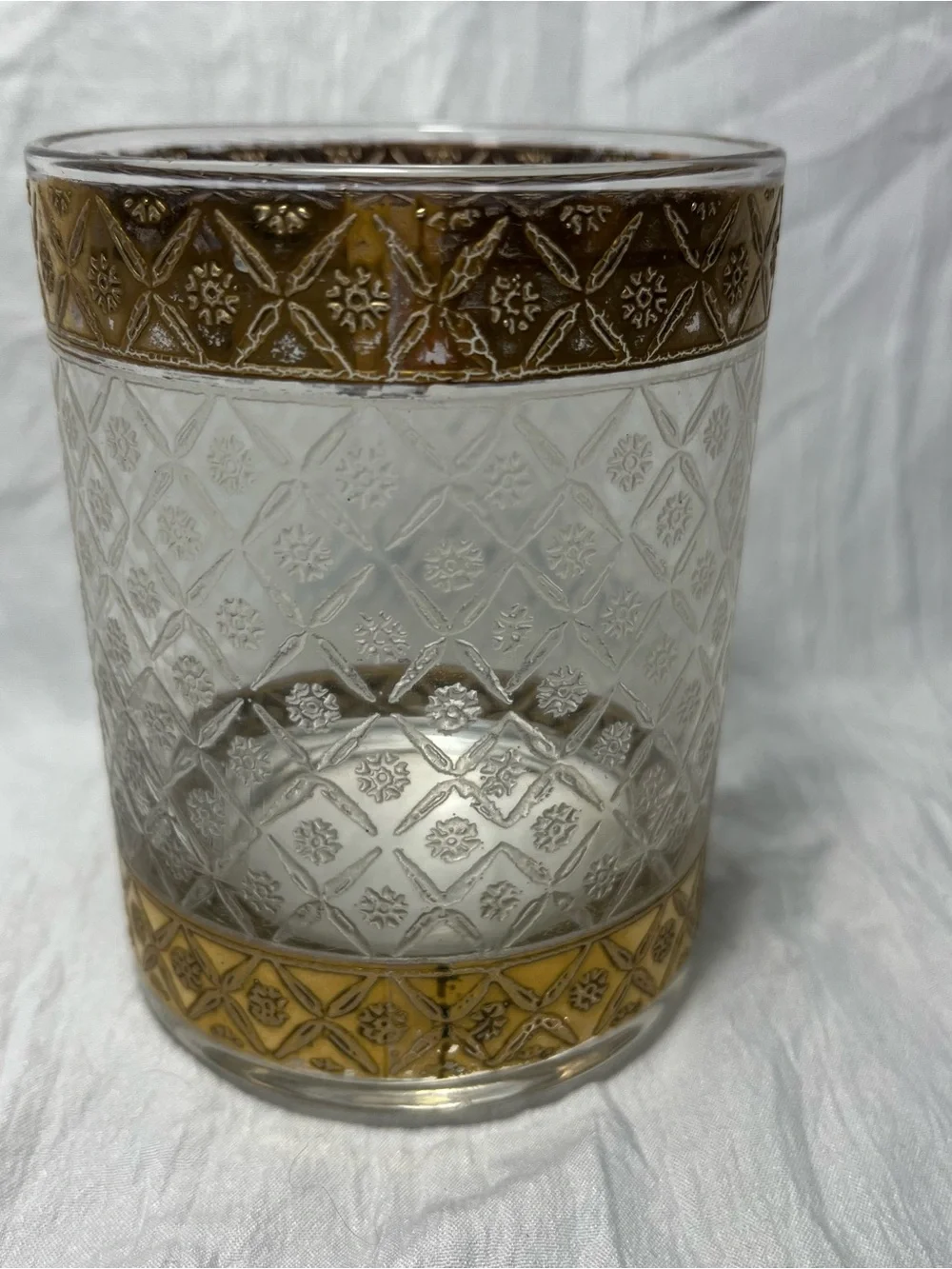 4 Vintage Culver Scintilla 22k Gold Lowball Tumblers MCM Hollywood Regency Rocks
